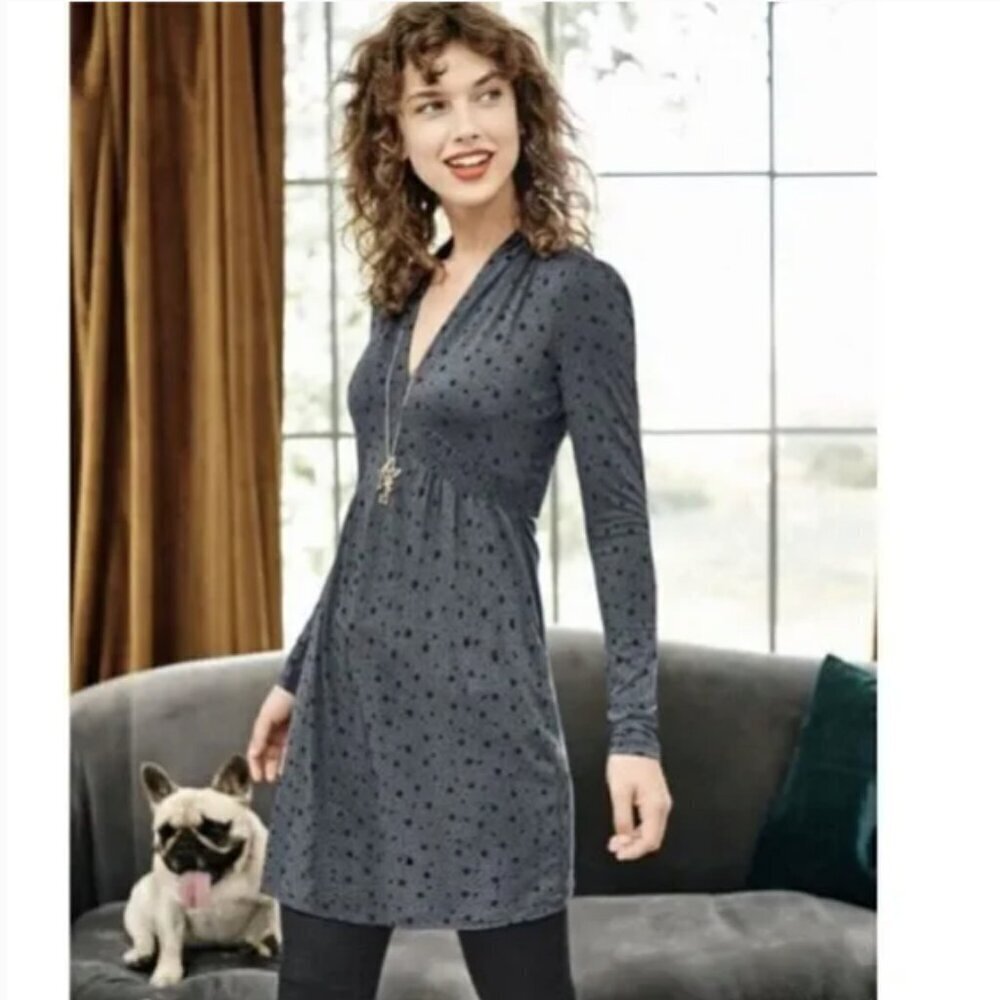 Boden Betty Star Print Jersey Tunic Dress 12 Long Blue